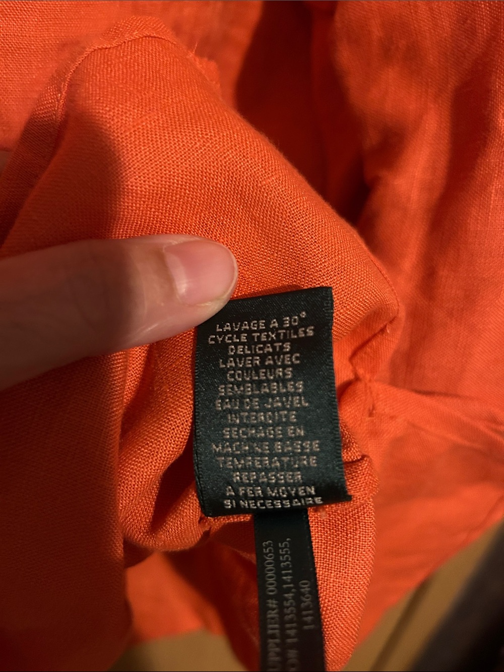 Lauren Ralph Lauren Orange Linen Split-Neck Tunic - Picture 4 of 8